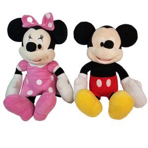 Disney Mickey and Minnie Mouse Large Plush 15 inches